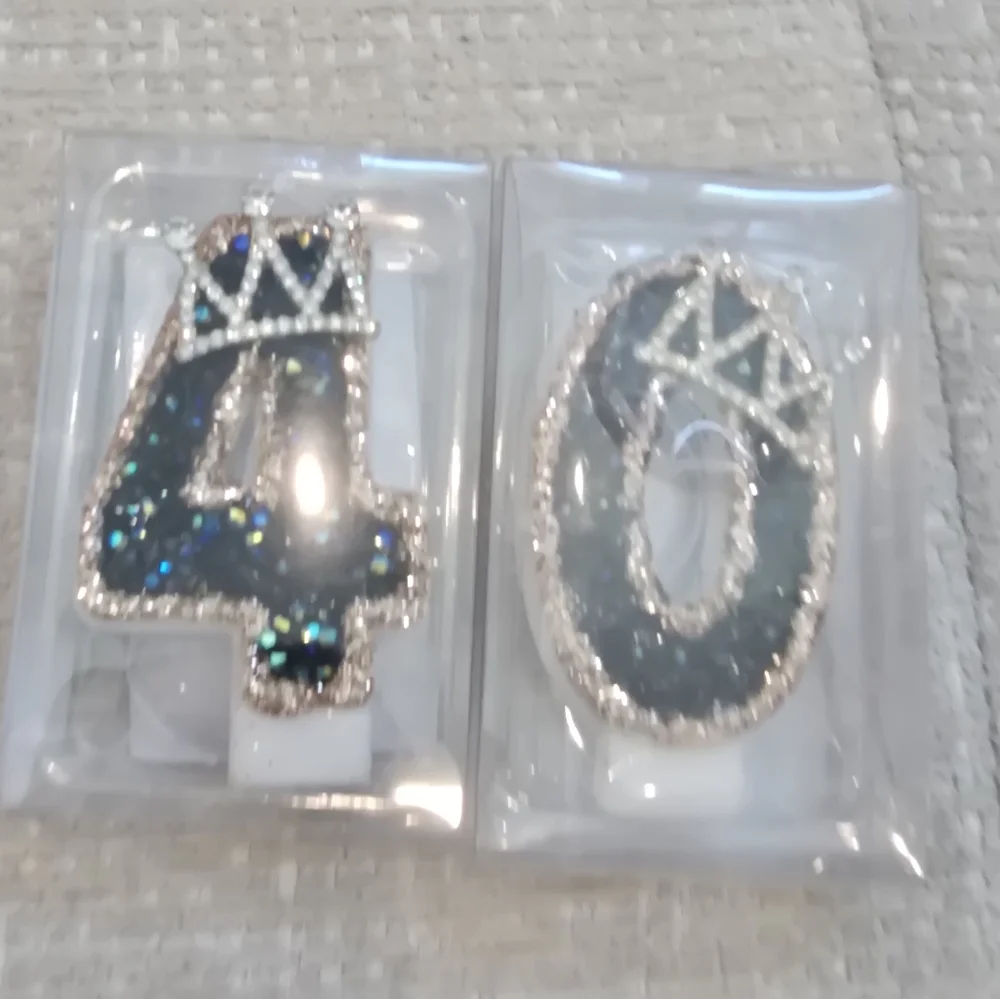 Glittery 40th Birthday Cake Toppers